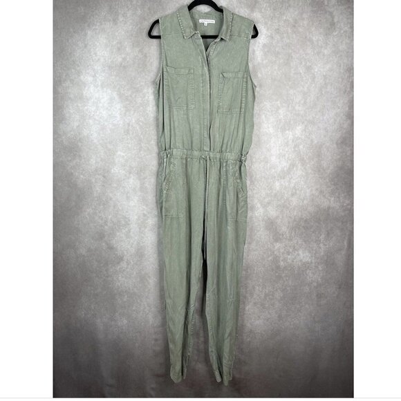 Young Fabulous & Broke Sleeveless Utility Jumpsuit Washed Green Size L - Picture 2 of 11
